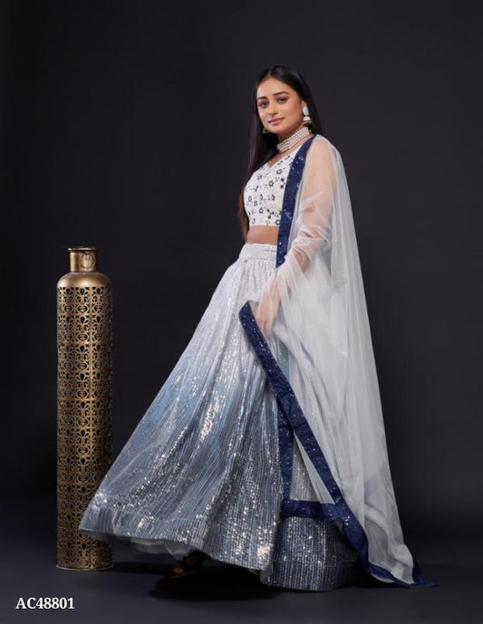 Shaded Georgette silk lehnga choli